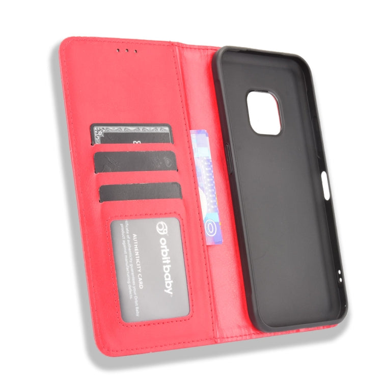 For Nokia XR20 Magnetic Buckle Retro Crazy Horse Texture Horizontal Flip Leather Case with Holder & Card Slots & Photo Frame(Red) - Nokia Cases by buy2fix | Online Shopping UK | buy2fix