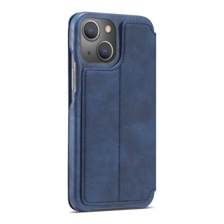 For iPhone 13 LC.IMEEKE Hon Ancient Series Horizontal Flip Leather Case with Holder & Card Slot(Blue) - iPhone 13 Cases by LC.IMEEKE | Online Shopping UK | buy2fix