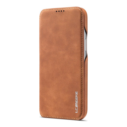 For iPhone 13 LC.IMEEKE Hon Ancient Series Horizontal Flip Leather Case with Holder & Card Slot(Brown) - iPhone 13 Cases by LC.IMEEKE | Online Shopping UK | buy2fix