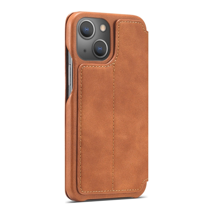 For iPhone 13 LC.IMEEKE Hon Ancient Series Horizontal Flip Leather Case with Holder & Card Slot(Brown) - iPhone 13 Cases by LC.IMEEKE | Online Shopping UK | buy2fix