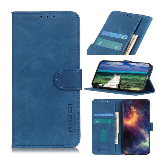 For Xiaomi Redmi 10 / Redmi Note 11 4G KHAZNEH Retro Texture PU + TPU Horizontal Flip Leather Case with Holder & Card Slots & Wallet(Blue) - Xiaomi Cases by buy2fix | Online Shopping UK | buy2fix