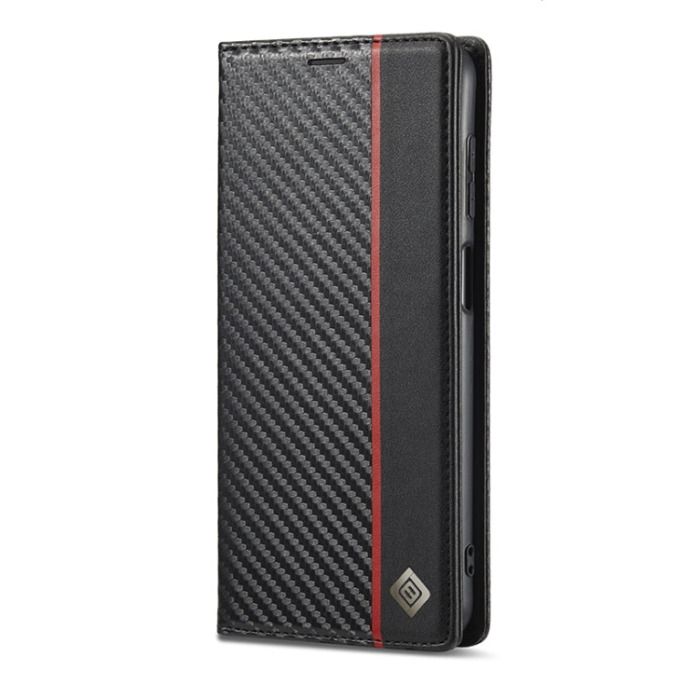 LC.IMEEKE Carbon Fiber PU + TPU Horizontal Flip Leather Case with Holder & Card Slot & Wallet For Samsung Galaxy A12 5G(Vertical Black) - Galaxy Phone Cases by LC.IMEEKE | Online Shopping UK | buy2fix