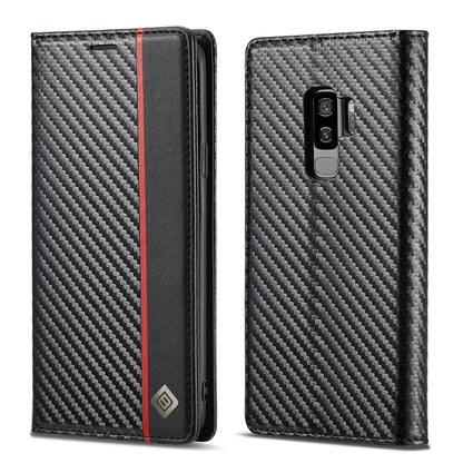 LC.IMEEKE Carbon Fiber PU + TPU Horizontal Flip Leather Case with Holder & Card Slot & Wallet For Samsung Galaxy S9(Vertical Black) - Galaxy Phone Cases by LC.IMEEKE | Online Shopping UK | buy2fix