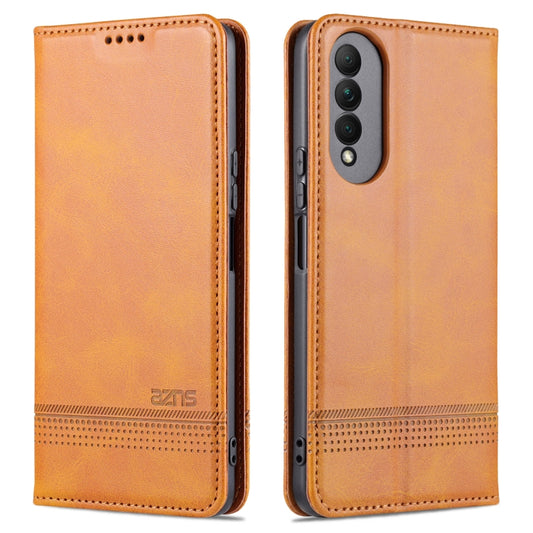 For Honor X20 SE AZNS Magnetic Calf Texture Horizontal Flip Leather Case with Card Slots & Holder & Wallet(Light Brown) - Honor Cases by AZNS | Online Shopping UK | buy2fix