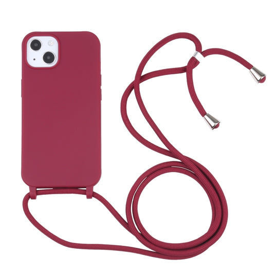 For iPhone 13 mini Candy Colors TPU Protective Case with Lanyard (Red) - iPhone 13 mini Cases by buy2fix | Online Shopping UK | buy2fix