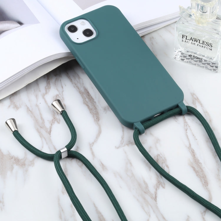 For iPhone 13 Pro Candy Colors TPU Protective Case with Lanyard (Dark Green) - iPhone 13 Pro Cases by buy2fix | Online Shopping UK | buy2fix