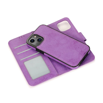 For iPhone 13 Retro 2 in 1 Detachable Horizontal Flip Leather Case with Card Slots & Wallet(Purple) - iPhone 13 Cases by buy2fix | Online Shopping UK | buy2fix