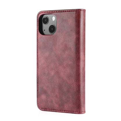 For iPhone 13 DG.MING Crazy Horse Texture Flip Detachable Magnetic Leather Case with Holder & Card Slots & Wallet(Red) - iPhone 13 Cases by DG.MING | Online Shopping UK | buy2fix