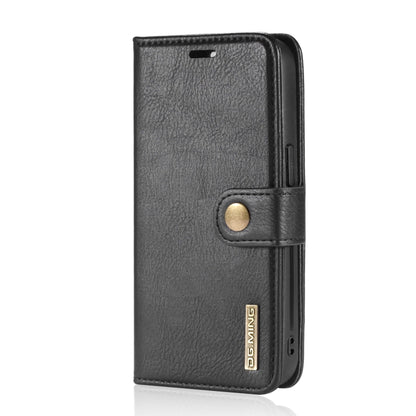 For iPhone 13 DG.MING Crazy Horse Texture Flip Detachable Magnetic Leather Case with Holder & Card Slots & Wallet(Black) - iPhone 13 Cases by DG.MING | Online Shopping UK | buy2fix