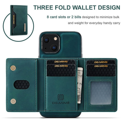 For iPhone 13 mini DG.MING M2 Series 3-Fold Card Bag Shockproof Case with Wallet & Holder Function (Green) - iPhone 13 mini Cases by DG.MING | Online Shopping UK | buy2fix