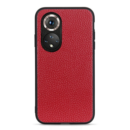 For Honor 50 Accurate Hole Litchi Texture Leather Shockproof Case(Red) - Honor Cases by buy2fix | Online Shopping UK | buy2fix