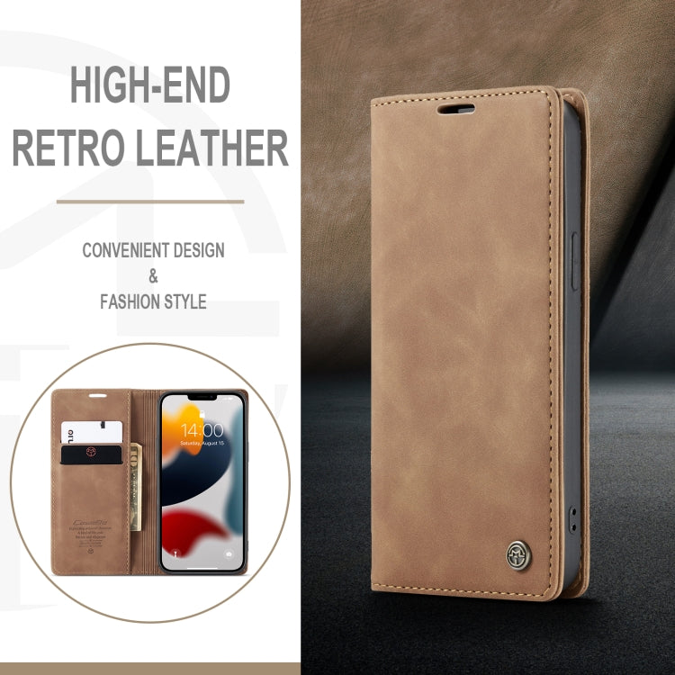 For iPhone 13 Pro CaseMe-013 Multifunctional Retro Frosted Horizontal Flip Leather Case with Card Slot & Holder & Wallet (Brown) - iPhone 13 Pro Cases by CaseMe | Online Shopping UK | buy2fix