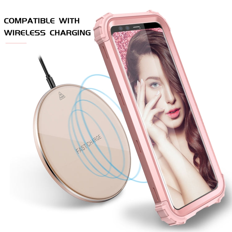 For Google Pixel 4 3 in 1 Shockproof PC + Silicone Protective Case(Rose Gold) - Google Cases by buy2fix | Online Shopping UK | buy2fix