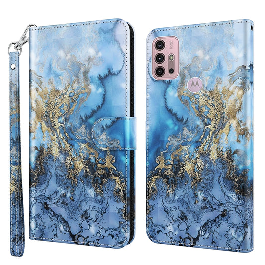 For Motorola Moto G30/G10/G20 3D Painting Pattern Horizontal Flip TPU + PU Leather Case with Holder & Card Slots & Wallet(Milky Way) - Motorola Cases by buy2fix | Online Shopping UK | buy2fix