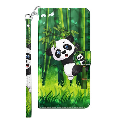 For Motorola Moto G30/G10/G20 3D Painting Pattern Horizontal Flip TPU + PU Leather Case with Holder & Card Slots & Wallet(Panda Climbing Bamboo) - Motorola Cases by buy2fix | Online Shopping UK | buy2fix