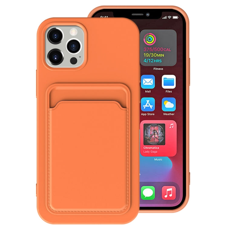 For iPhone 13 Pro TPU + Flannel Lining Shockproof Case with Card Slots (Orange) - iPhone 13 Pro Cases by buy2fix | Online Shopping UK | buy2fix