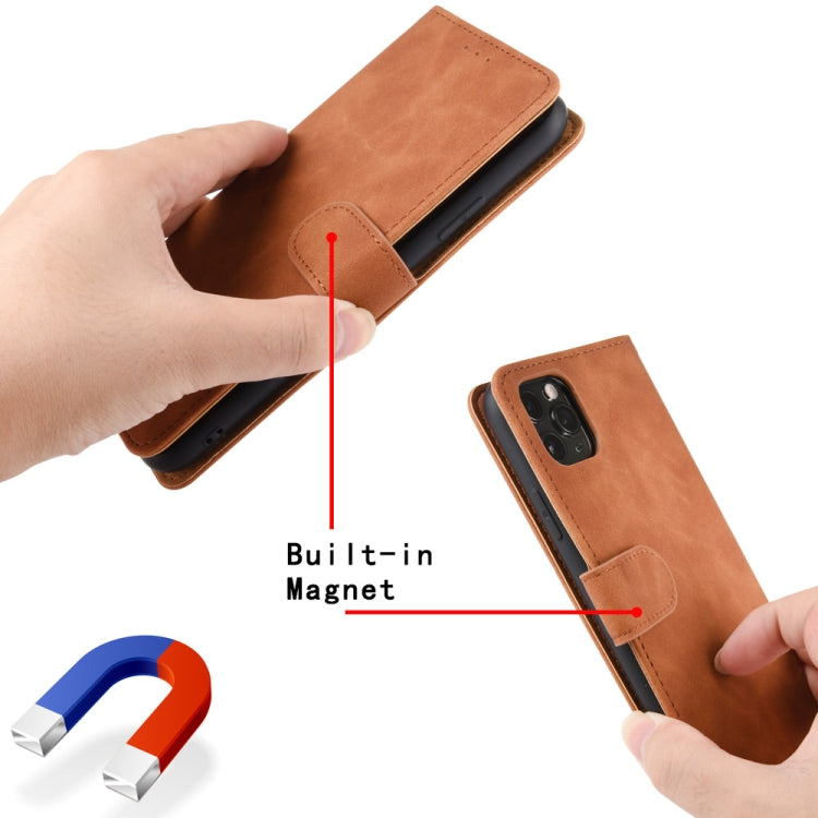 Solid Color Skin Feel Magnetic Buckle Horizontal Flip Calf Texture PU Leather Case with Holder & Card Slots & Wallet For Motorola Moto Edge 20 Pro(Brown) - Motorola Cases by buy2fix | Online Shopping UK | buy2fix