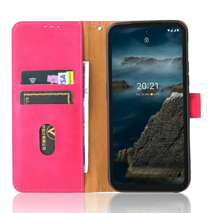 Solid Color Skin Feel Magnetic Buckle Horizontal Flip Calf Texture PU Leather Case with Holder & Card Slots & Wallet For Nokia XR20(Rose Red) - Nokia Cases by buy2fix | Online Shopping UK | buy2fix