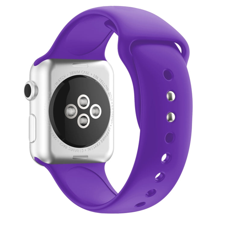 Double Nail Silicone Strap Watch Band For Apple Watch Series 9&8&7 41mm / SE 3&SE 2&6&SE&5&4 40mm / 3&2&1 38mm(Purple) - Watch Bands by buy2fix | Online Shopping UK | buy2fix