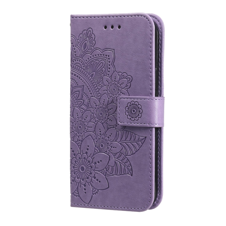 7-petal Flowers Embossing Pattern Horizontal Flip PU Leather Case with Holder & Card Slots & Wallet & Photo Frame For Motorola Moto G30 / G10 / G10 Power / G20(Light Purple) - Motorola Cases by buy2fix | Online Shopping UK | buy2fix