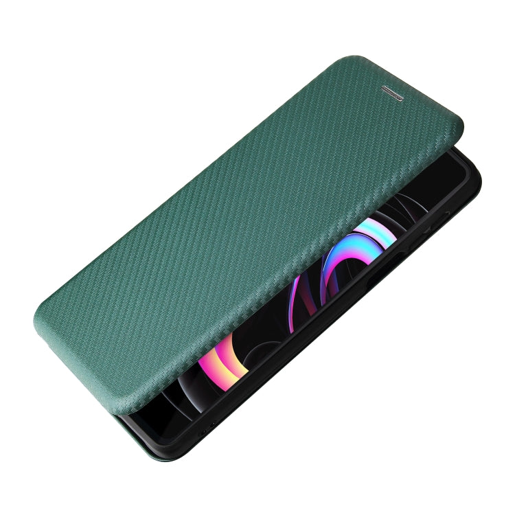 For Motorola Edge 20 Pro Carbon Fiber Texture Horizontal Flip TPU + PC + PU Leather Case with Card Slot(Green) - Motorola Cases by buy2fix | Online Shopping UK | buy2fix