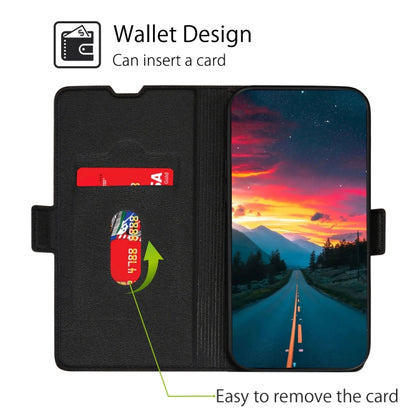 For iPhone 13 Pro Ultra-thin Voltage Side Buckle PU + TPU Horizontal Flip Leather Case with Holder & Card Slot (Black) - iPhone 13 Pro Cases by buy2fix | Online Shopping UK | buy2fix