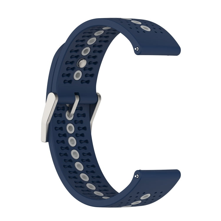 22mm Universal Colorful Hole Silicone Watch Band(Midnight Blue Grey) - Watch Bands by buy2fix | Online Shopping UK | buy2fix