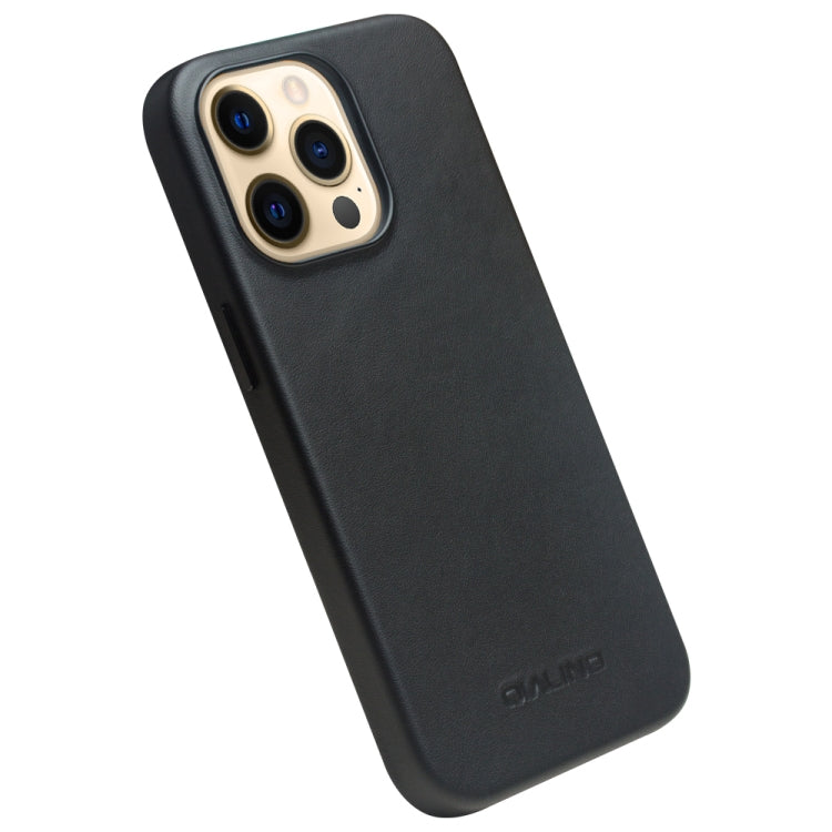 For iPhone 13 Pro Max QIALINO Nappa Cowhide MagSafe Magnetic Protective Case (Black) - iPhone 13 Pro Max Cases by QIALINO | Online Shopping UK | buy2fix