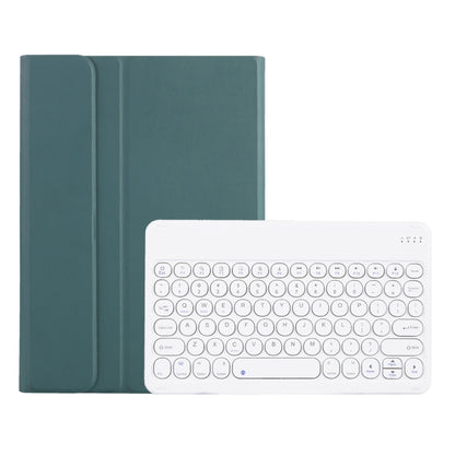 Y0N5 TPU Tablet Case Lambskin Texture Round Keycap Bluetooth Keyboard Leather Tablet Case with Holder For Xiaomi Pad 5 / 5 Pro(Dark Green) - Others Keyboard by buy2fix | Online Shopping UK | buy2fix