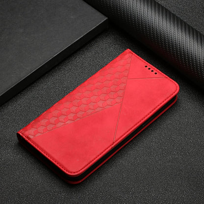 For iPhone 11 Diamond Pattern Splicing Skin Feel Magnetic Horizontal Flip Leather Case with Card Slots & Holder & Wallet (Red) - iPhone 11 Cases by buy2fix | Online Shopping UK | buy2fix