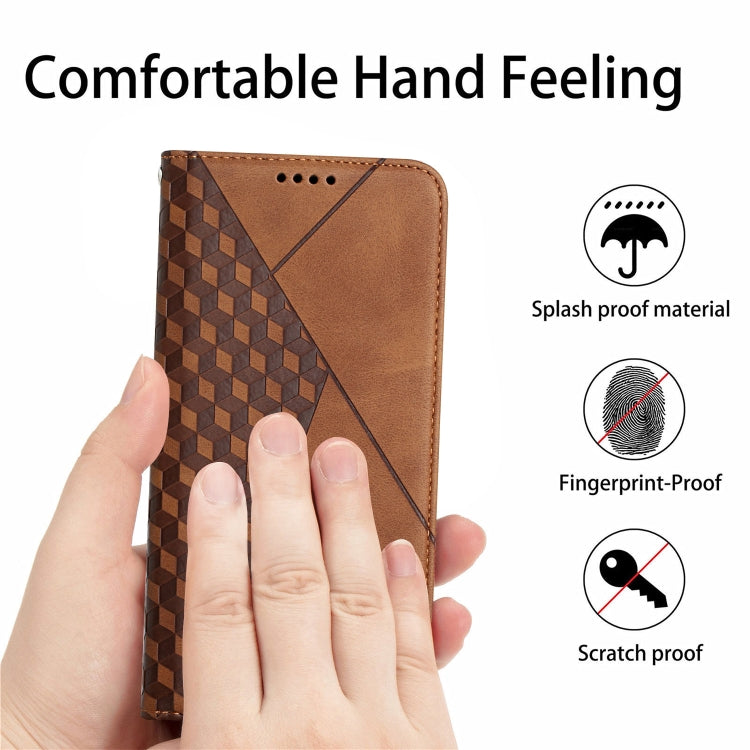 For iPhone 12 Pro Max Diamond Pattern Splicing Skin Feel Magnetic Horizontal Flip Leather Case with Card Slots & Holder & Wallet For iPhone 7 Plus / 8 Plus(Brown) - iPhone 12 Pro Max Cases by buy2fix | Online Shopping UK | buy2fix