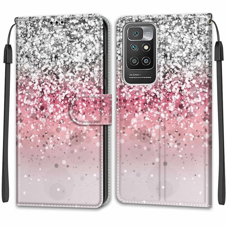 Voltage Coloured Drawing Magnetic Clasp Horizontal Flip PU Leather Case with Holder & Card Slots For Xiaomi Redmi 10(C13 Silver Pink Glitter) - Xiaomi Cases by buy2fix | Online Shopping UK | buy2fix