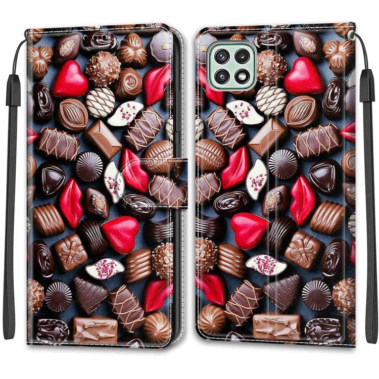 Voltage Coloured Drawing Magnetic Clasp Horizontal Flip PU Leather Case with Holder & Card Slots For Samsung Galaxy A22 5G(C06 Red Lip Chocolate) - Galaxy Phone Cases by buy2fix | Online Shopping UK | buy2fix