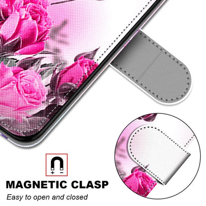 For Huawei P50 Pro Coloured Drawing Cross Texture Horizontal Flip PU Leather Case with Holder & Card Slots & Wallet & Lanyard(Wild Rose) - Huawei Cases by buy2fix | Online Shopping UK | buy2fix