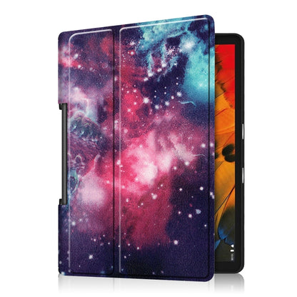 For Lenovo Yoga Smart Tab Color Drawing Pattern Horizontal Flip Leather Case with Two-folding Holder(Galaxy Nebula) - Lenovo by buy2fix | Online Shopping UK | buy2fix