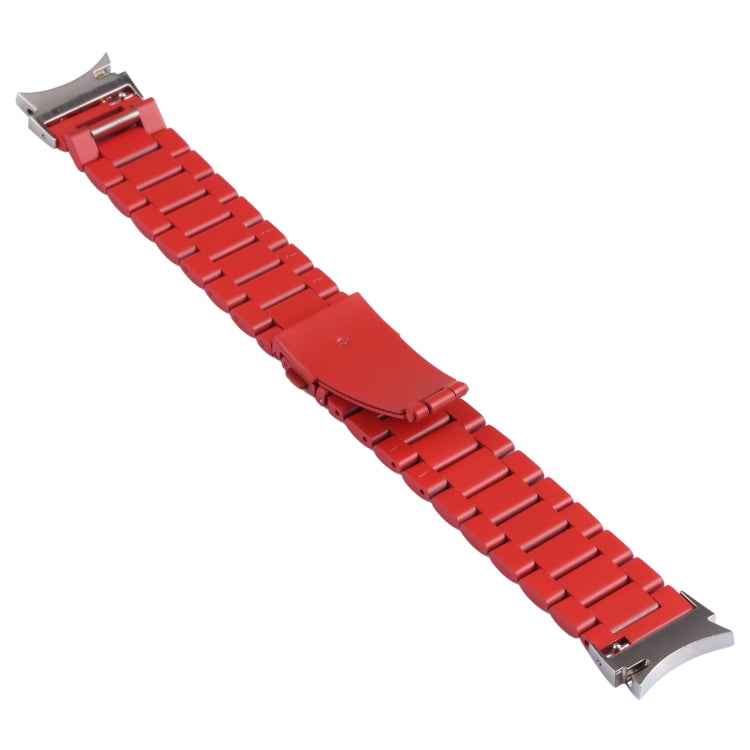 For Samsung Galaxy Watch4 / Watch4 Classic Three Strains Steel Watch Band (Red) - Watch Bands by buy2fix | Online Shopping UK | buy2fix