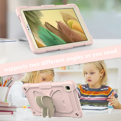 Beige PC + Silicone Anti-drop Protective Case with Butterfly Shape Holder & Pen Slot For Samsung Galaxy Tab A7 Lite 8.7 SM-T220 / SM-T225(Beige + Rose Pink) - Tab A7 Lite T220 / T225 by buy2fix | Online Shopping UK | buy2fix