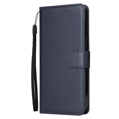 For iPhone 13 mini Multifunctional Horizontal Flip Leather Case, with Three Card Slot & Holder & Photo Frame & Lanyard (Navy) - iPhone 13 mini Cases by buy2fix | Online Shopping UK | buy2fix