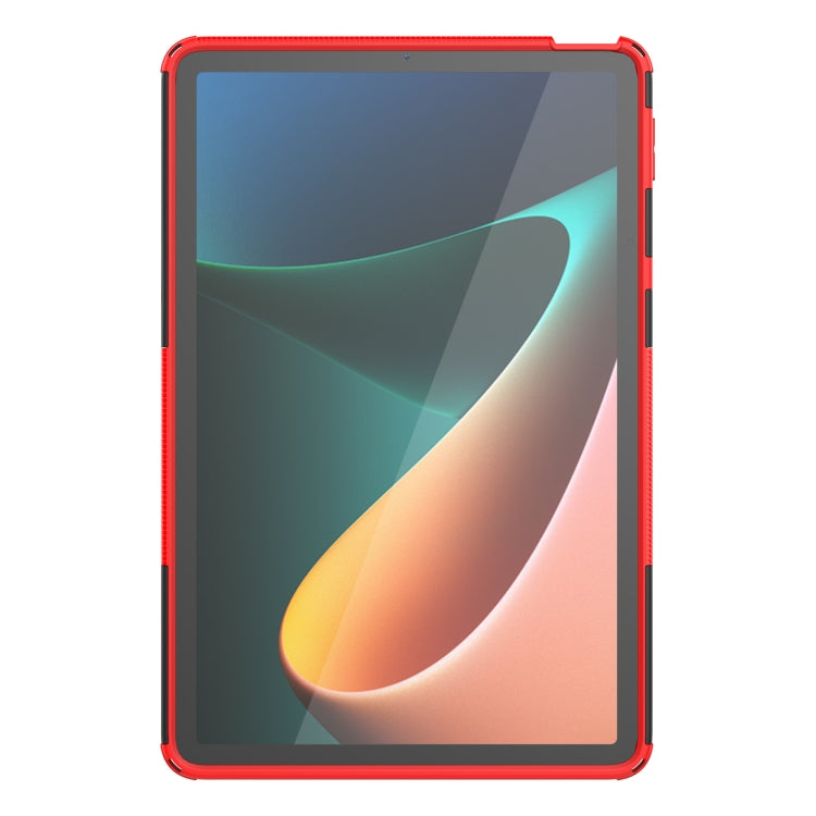 Tire Texture TPU + PC Shockproof Case with Holder For Xiaomi Pad 5 / 5 Pro(Red) - More Tablet Cases by buy2fix | Online Shopping UK | buy2fix