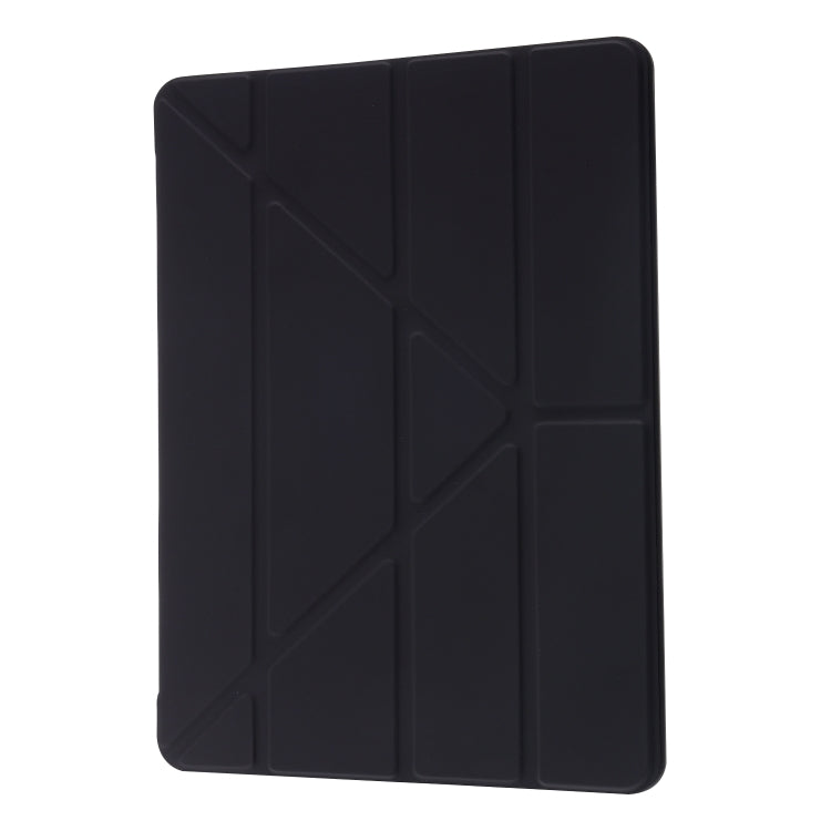 For iPad 10.2 2021 / 2020 / 2019 Deformation Transparent Acrylic Horizontal Flip PU Leather Case with Multi-folding Holder & Sleep / Wake-up Function & Pen Slot(Black) - iPad 10.2 Cases by buy2fix | Online Shopping UK | buy2fix