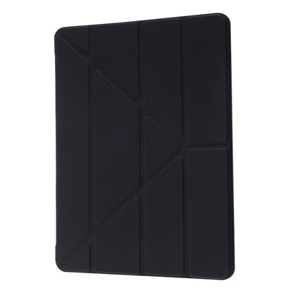 For iPad 10.2 2021 / 2020 / 2019 Deformation Transparent Acrylic Horizontal Flip PU Leather Case with Multi-folding Holder & Sleep / Wake-up Function & Pen Slot(Black) - iPad 10.2 Cases by buy2fix | Online Shopping UK | buy2fix