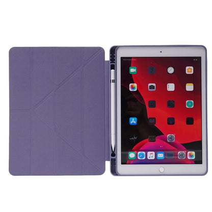 For iPad 10.2 2021 / 2020 / 2019 Deformation Transparent Acrylic Horizontal Flip PU Leather Case with Multi-folding Holder & Sleep / Wake-up Function & Pen Slot(Black) - iPad 10.2 Cases by buy2fix | Online Shopping UK | buy2fix