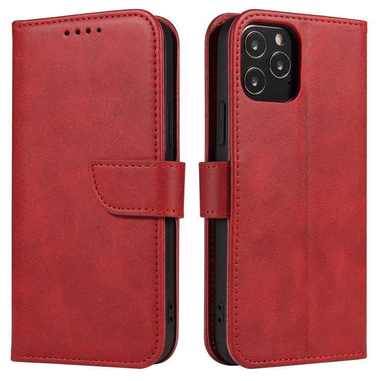 For iPhone 12 Pro Max Calf Texture Buckle Horizontal Flip Leather Case with Holder & Card Slots & Wallet(Red) - iPhone 12 Pro Max Cases by buy2fix | Online Shopping UK | buy2fix