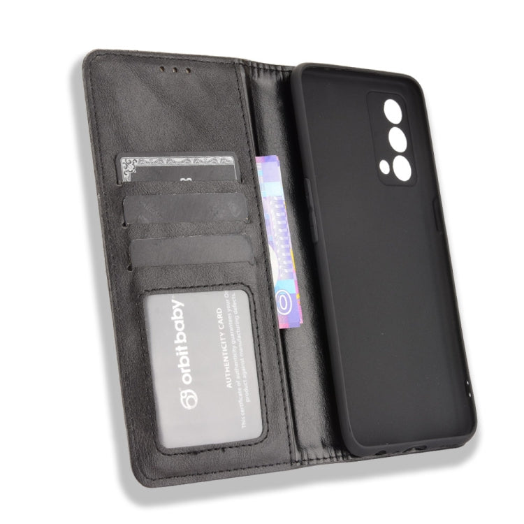 For OPPO Realme GT Master Magnetic Buckle Retro Pattern Horizontal Flip Leather Case with Holder & Card Slot & Wallet(Black) - Realme Cases by buy2fix | Online Shopping UK | buy2fix