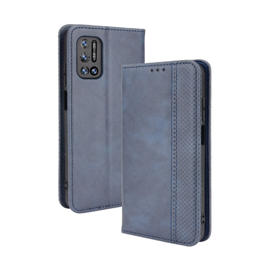 For Doogee N40 Pro Magnetic Buckle Retro Pattern Horizontal Flip Leather Case with Holder & Card Slot & Wallet(Blue) - More Brand by buy2fix | Online Shopping UK | buy2fix