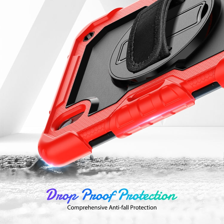 For iPad mini 6 Shockproof Silicone + PC Protective Tablet Case with Holder & Shoulder Strap & Pen Slot(Black + Red) - iPad mini 6 Cases by buy2fix | Online Shopping UK | buy2fix