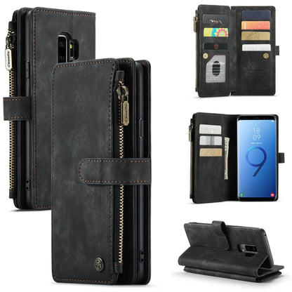 For Samsung Galaxy S9+ CaseMe-C30 PU + TPU Multifunctional Horizontal Flip Leather Case with Holder & Card Slot & Wallet & Zipper Pocket(Black) - Galaxy Phone Cases by CaseMe | Online Shopping UK | buy2fix