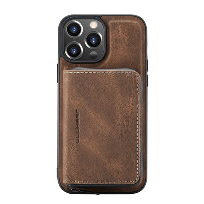 For iPhone 13 mini JEEHOOD Magnetic Zipper Horizontal Flip Leather Case with Holder & Card Slot & Wallet (Brown) - iPhone 13 mini Cases by JEEHOOD | Online Shopping UK | buy2fix