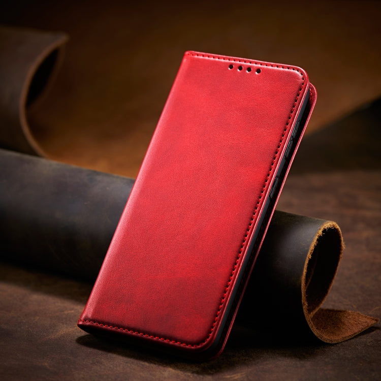 For LG G8 ThinQ Calf Texture Magnetic Horizontal Flip Leather Case with Holder & Card Slots & Wallet(Red) - LG by buy2fix | Online Shopping UK | buy2fix