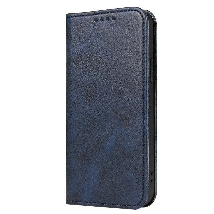 For iPhone 12 mini Calf Texture Magnetic Horizontal Flip Leather Case with Holder & Card Slots & Wallet (Blue) - iPhone 12 mini Cases by buy2fix | Online Shopping UK | buy2fix